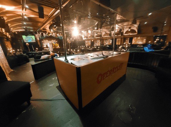 Giant human-sized Operation board game at a corporate event