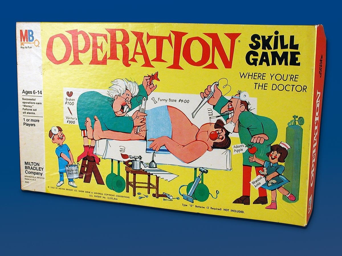 Vintage 1965 Milton Bradley Operation board game box