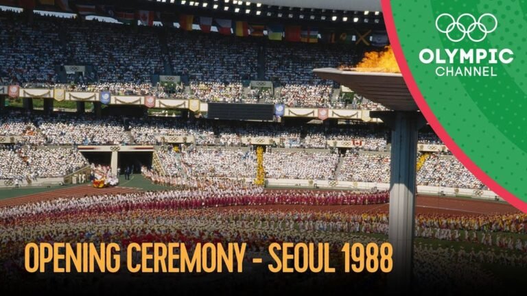 Seoul 1988 Olympics opening ceremony — the cauldron lit on September 17, 1988