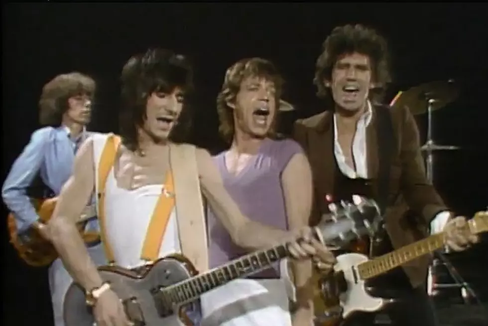 The Rolling Stones perform Start Me Up, the anthem of their 1981 Tattoo You tour