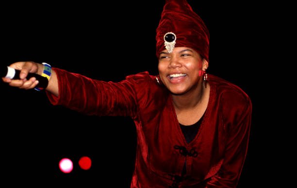 Rapper Queen Latifah performs at the Genesis Convention Center in Gary, Indiana in February 1990.