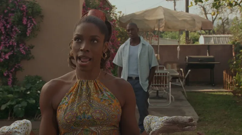 Taraji P. Henson at a backyard party scene in Baby Boy 2001 movie