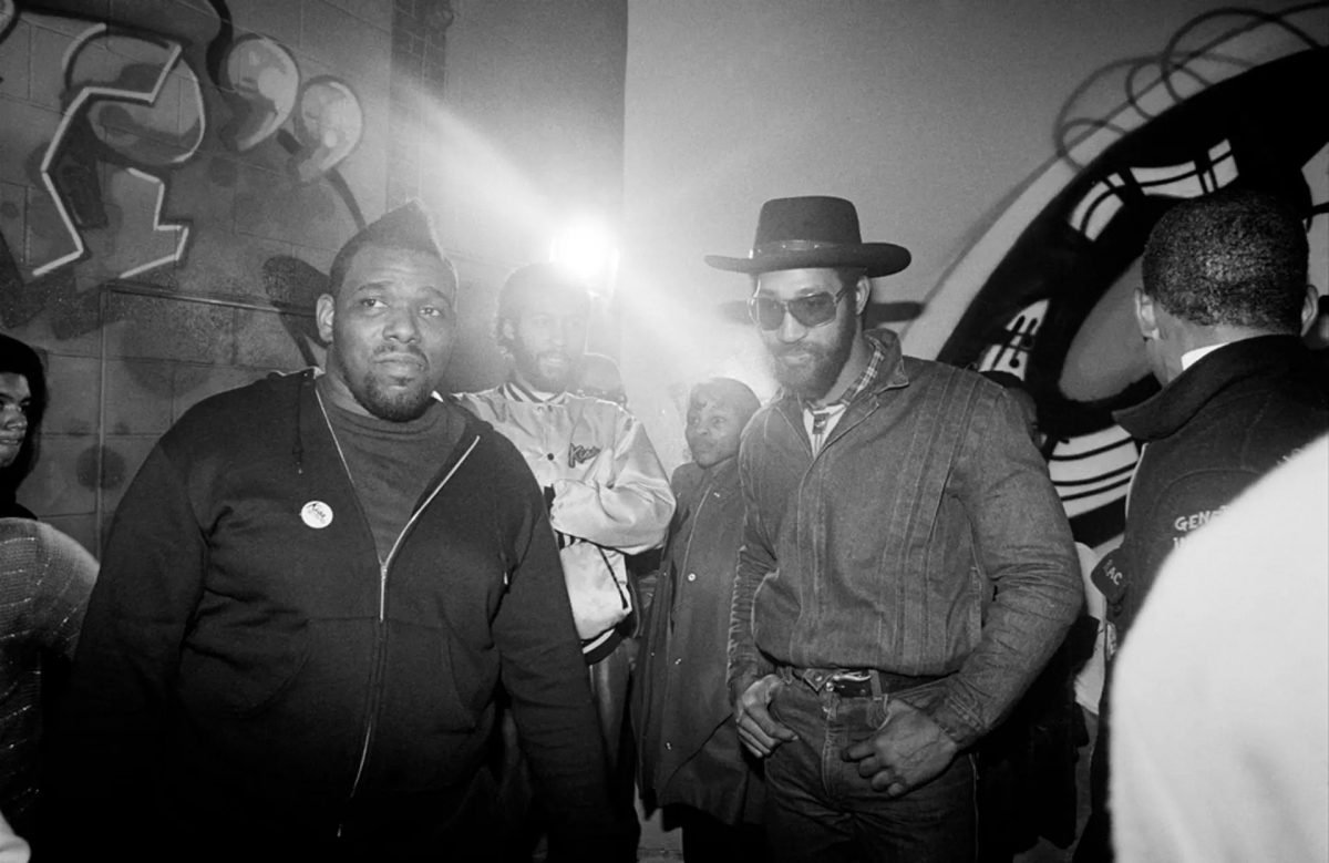 Afrika Bambaataa and DJ Kool Herc at a Zulu Nation anniversary party in the Bronx, 1983