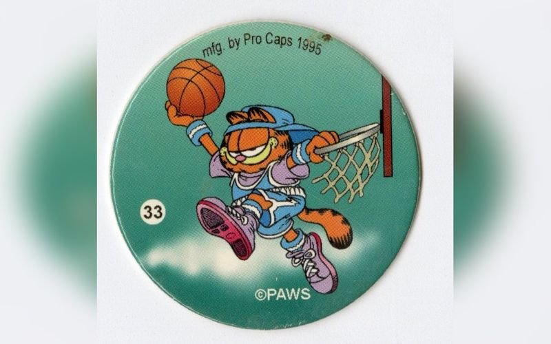 Garfield basketball pogs cap manufactured by Pro Caps in 1995