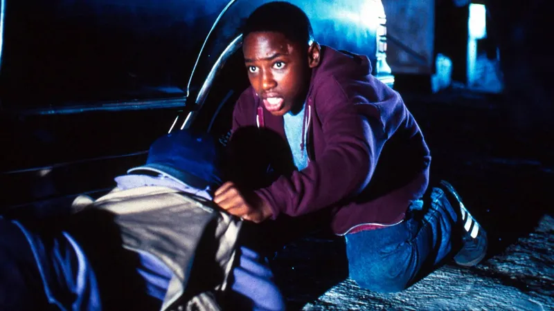 Sean Nelson as Michael in a tense alley confrontation scene from Fresh 1994