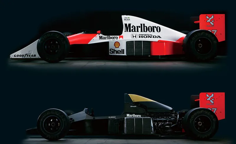 The Honda V10 engine that powered Senna's McLaren MP4/5B in 1990