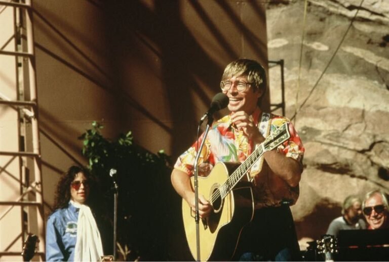 John Denver performing live in concert, shortly before his death in a 1997 plane crash