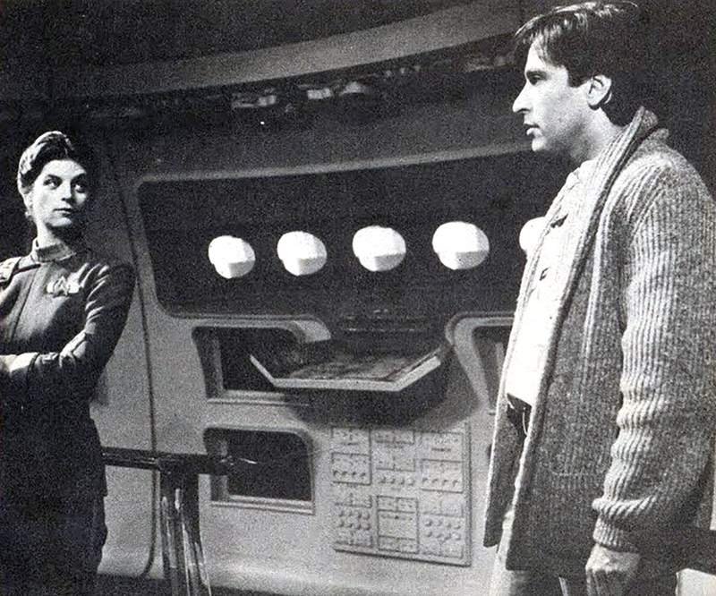 Kirstie Alley as Lieutenant Saavik with director Nicholas Meyer on set