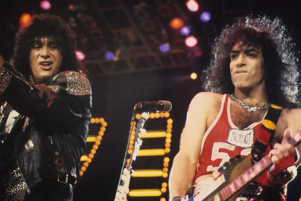 KISS performing live onstage during the 1987 Crazy Nights tour