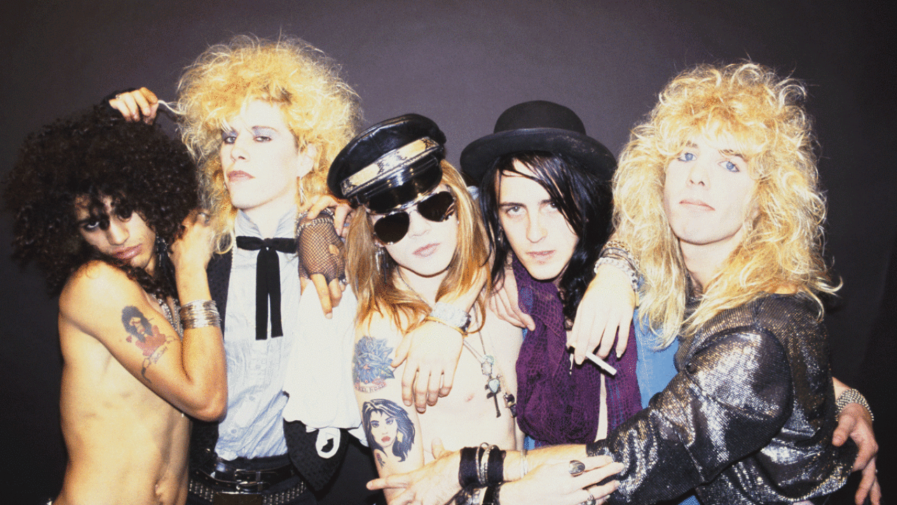 Guns N' Roses band portrait from the mid-1980s Sunset Strip era