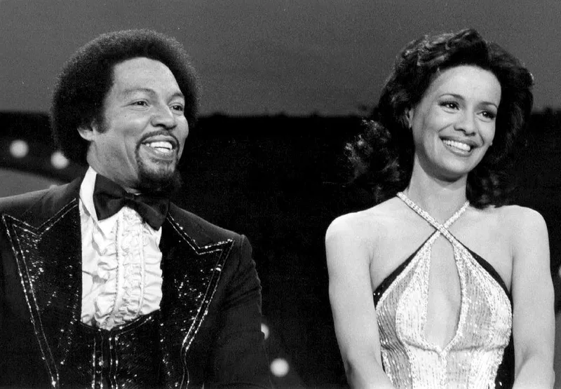 Marilyn McCoo and Billy Davis Jr. in 1977, the year they first recorded Saving All My Love for You before Whitney Houston's 1985 version