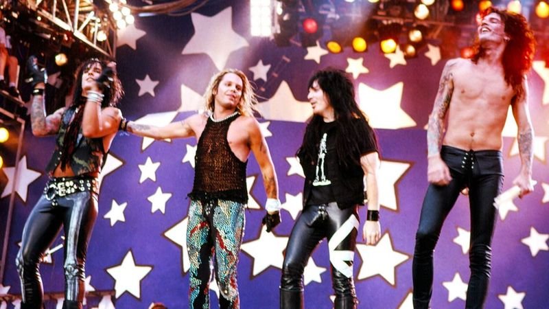 Mötley Crüe performing live onstage during the 1989 Dr. Feelgood tour