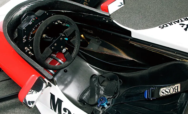 Ayrton Senna's cockpit in the McLaren MP4/5B, preserved in original condition